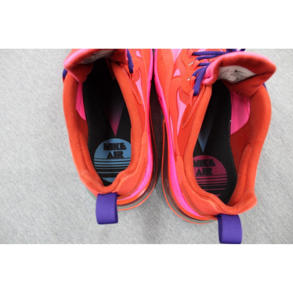Nike Shoes Mens 9.5 Red Pink Air Max 270 React AT6174-600 Sneakers Low Top - Picture 9 of 10